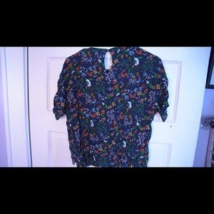 Navy blue floral shirt